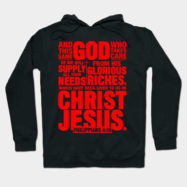 Philippians 4:19 Hoodie by Plushism